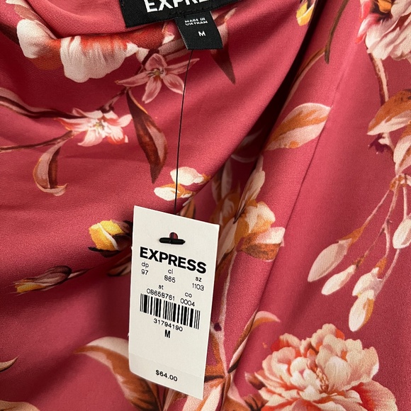 Express One Shoulder Floral Blouse - Size M - NWT - Picture 6 of 6